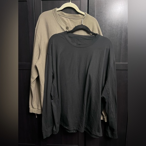 NWOT (2) Lululemon Men Long Sleeves Henley & Metal Vent Shirts Size XXL 2XL NEW!